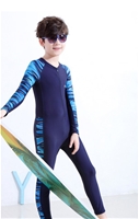 Đồ bơi bé trai liền dài tay, dài chân họa tiết sóng biển (Size 8 - 16 tuổi).