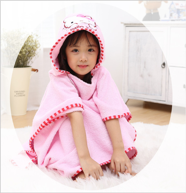 Áo choàng tắm Kitty hồng Size L (từ 6 - 8 tuổi)
