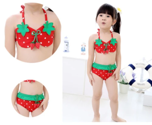 Đồ bơi bé gái Bikini Dâu tây